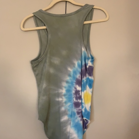Anthropologie x Agolde LA rib tank Tiedye bodysuit, Catalyst Rewind Cotton Blue - Picture 7 of 10